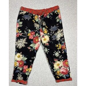 Sundance Womens Floral Pants Multicolor Light Drawstring Waist Hippie Petite M